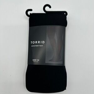 Torrid Black Microfiber Tights Size 1/2 Plus Size 14-20 New NIP 10706025